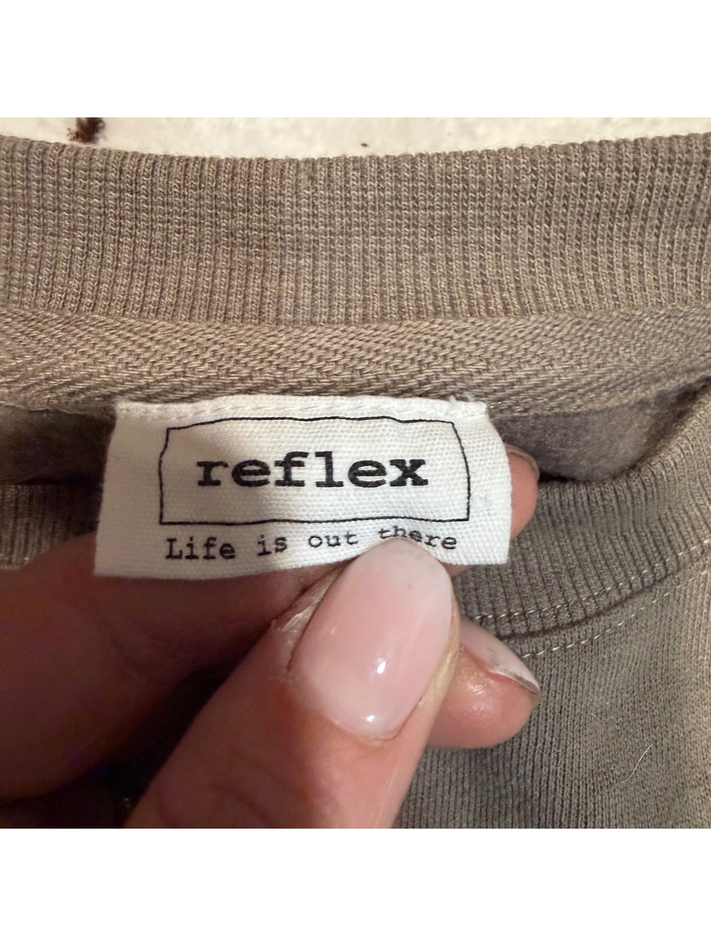 Reflex New York City Crewneck Sweatshirt Oversized Taupe Pullover M - Picture 6 of 9